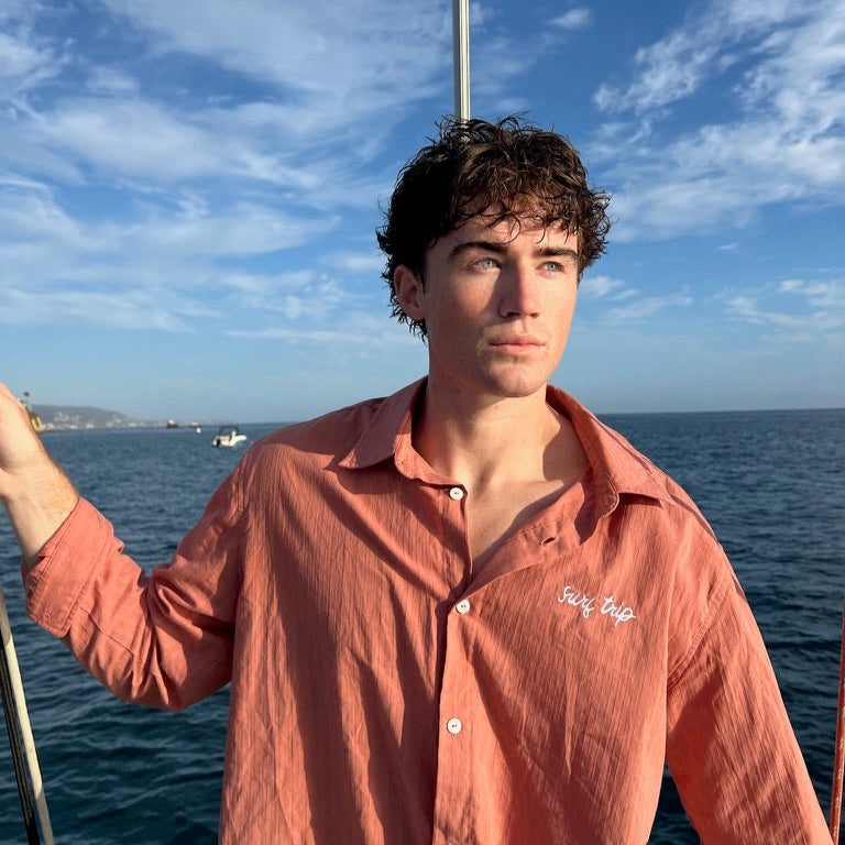 Long Sleeve Button Up Salmon