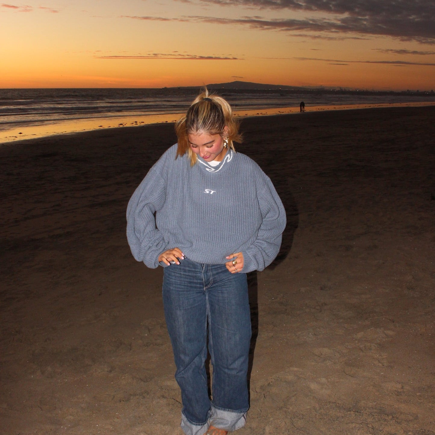 Knit Sweater Pale Blue