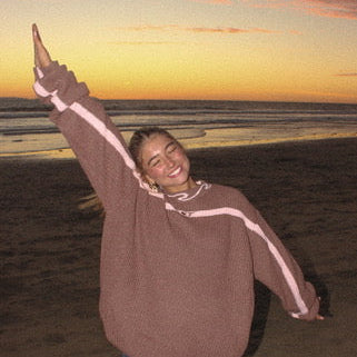 Knit Sweater Brown & Pink