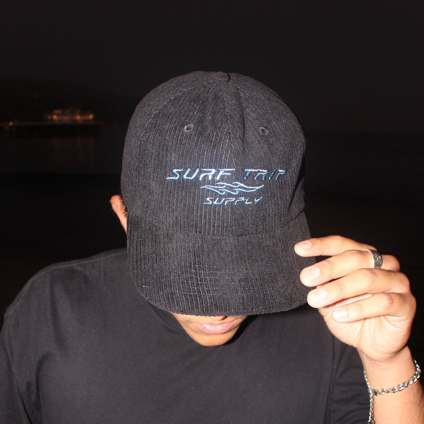 90s Black Corduroy Hat - Surf Trip Supply