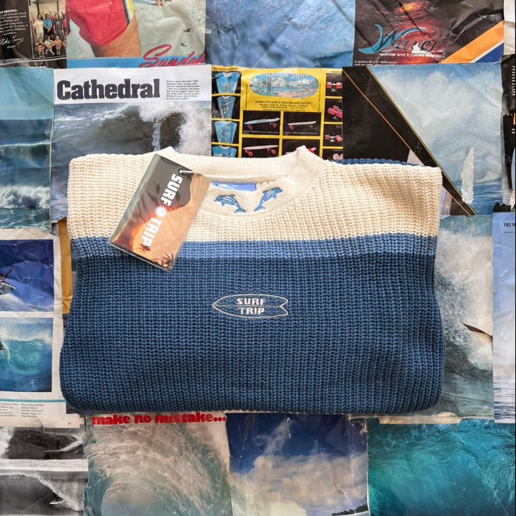 Dolphin Knit Sweater Blue