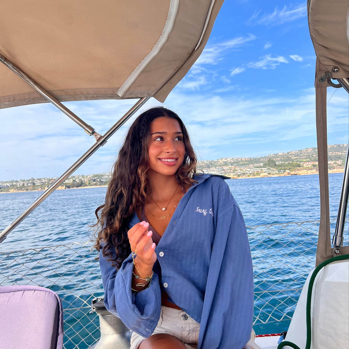 Long Sleeve Button Up Blue