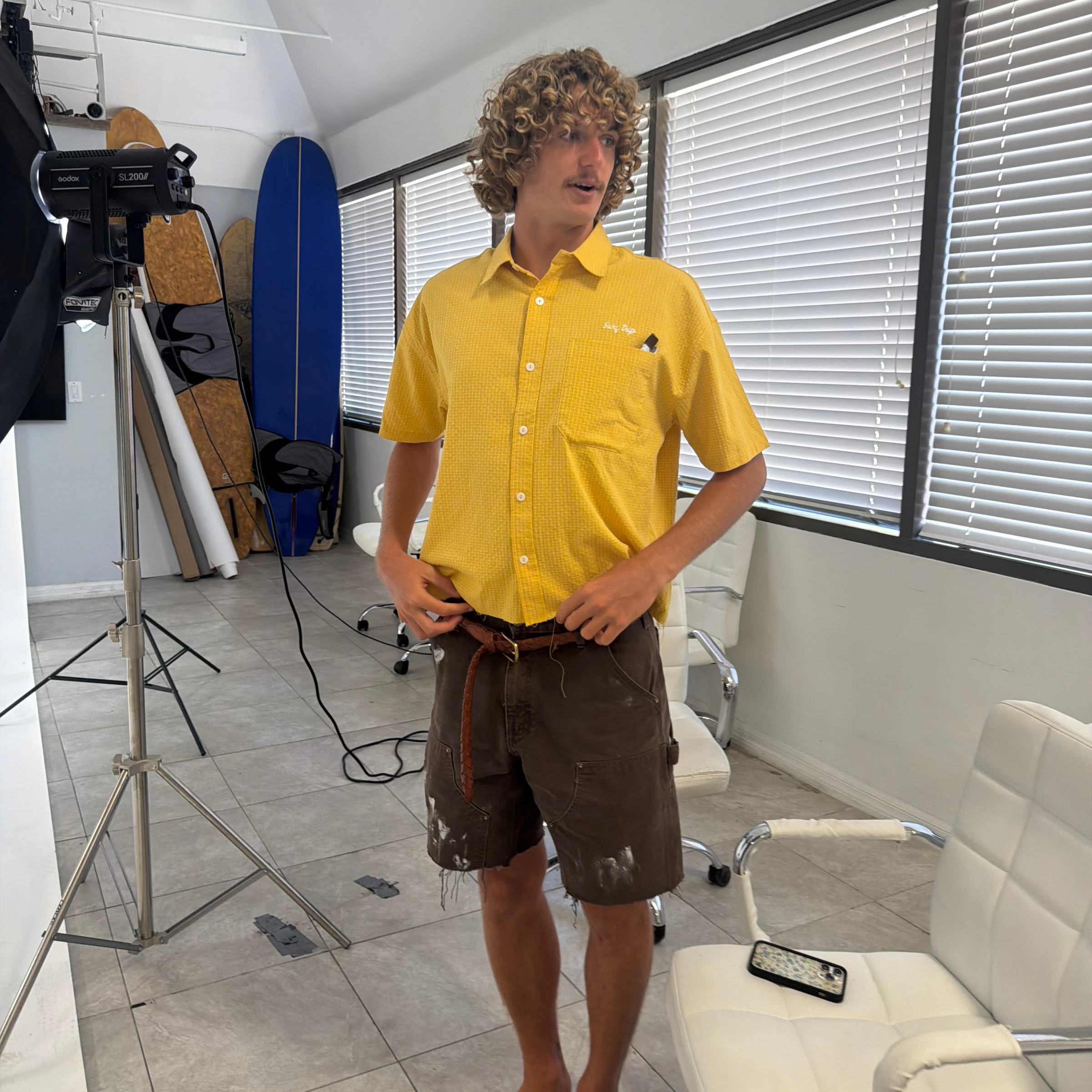 Caleb Button Up Yellow