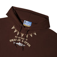 Shark Embroidered Hoodie Brown
