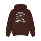Shark Embroidered Hoodie Brown - Surf Trip Supply
