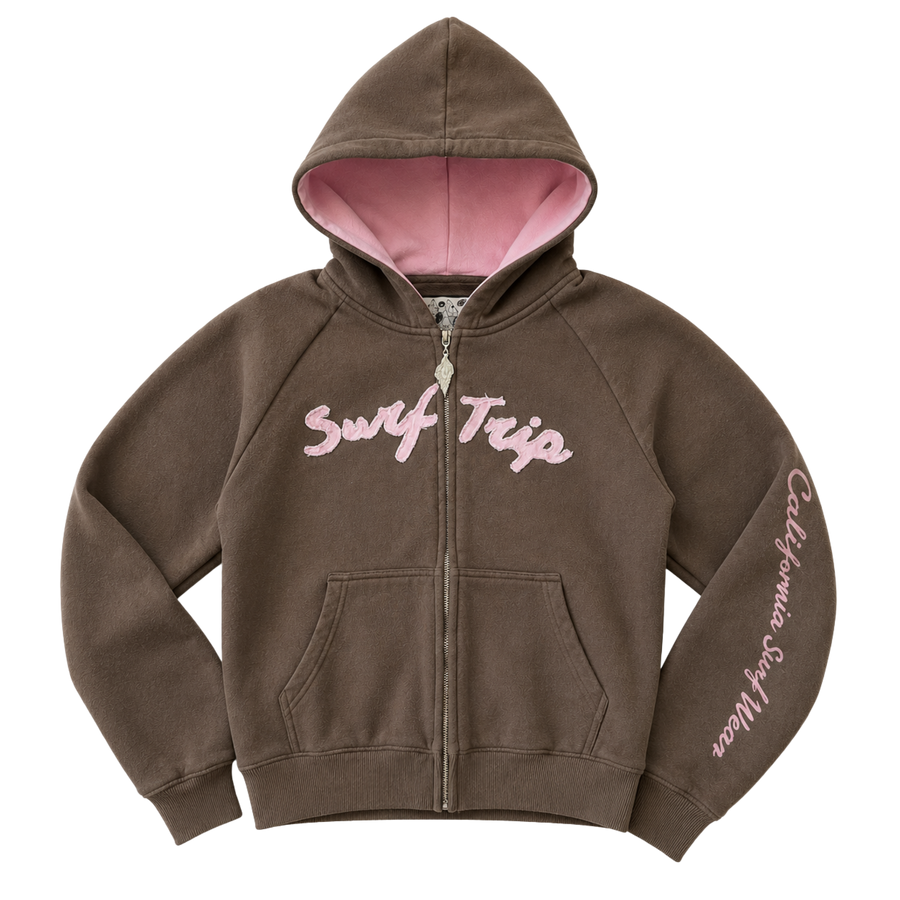 Sea Shell Zipup Hoodie Chocolate