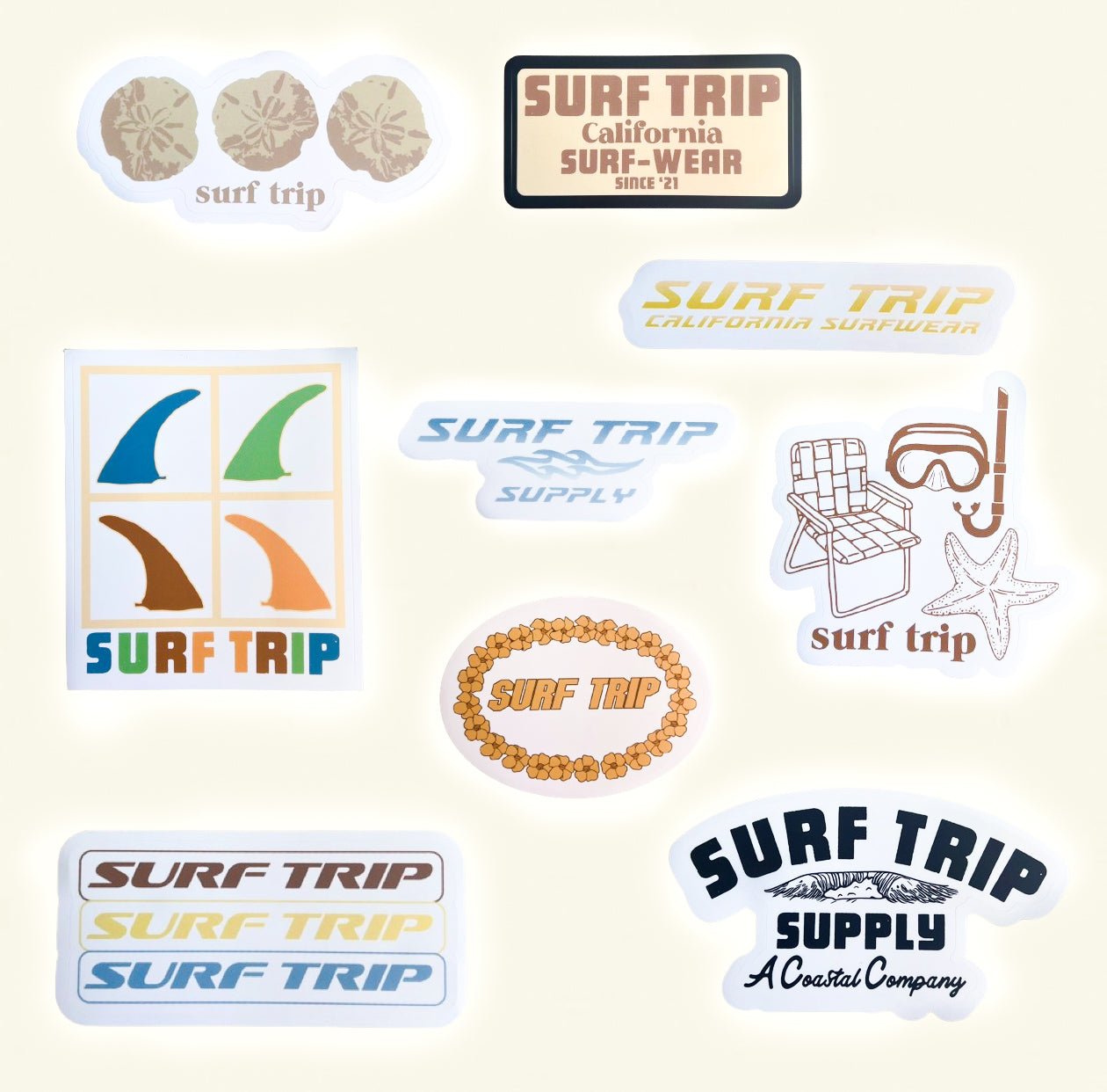 Vintage Sticker Pack - Surf Trip Supply