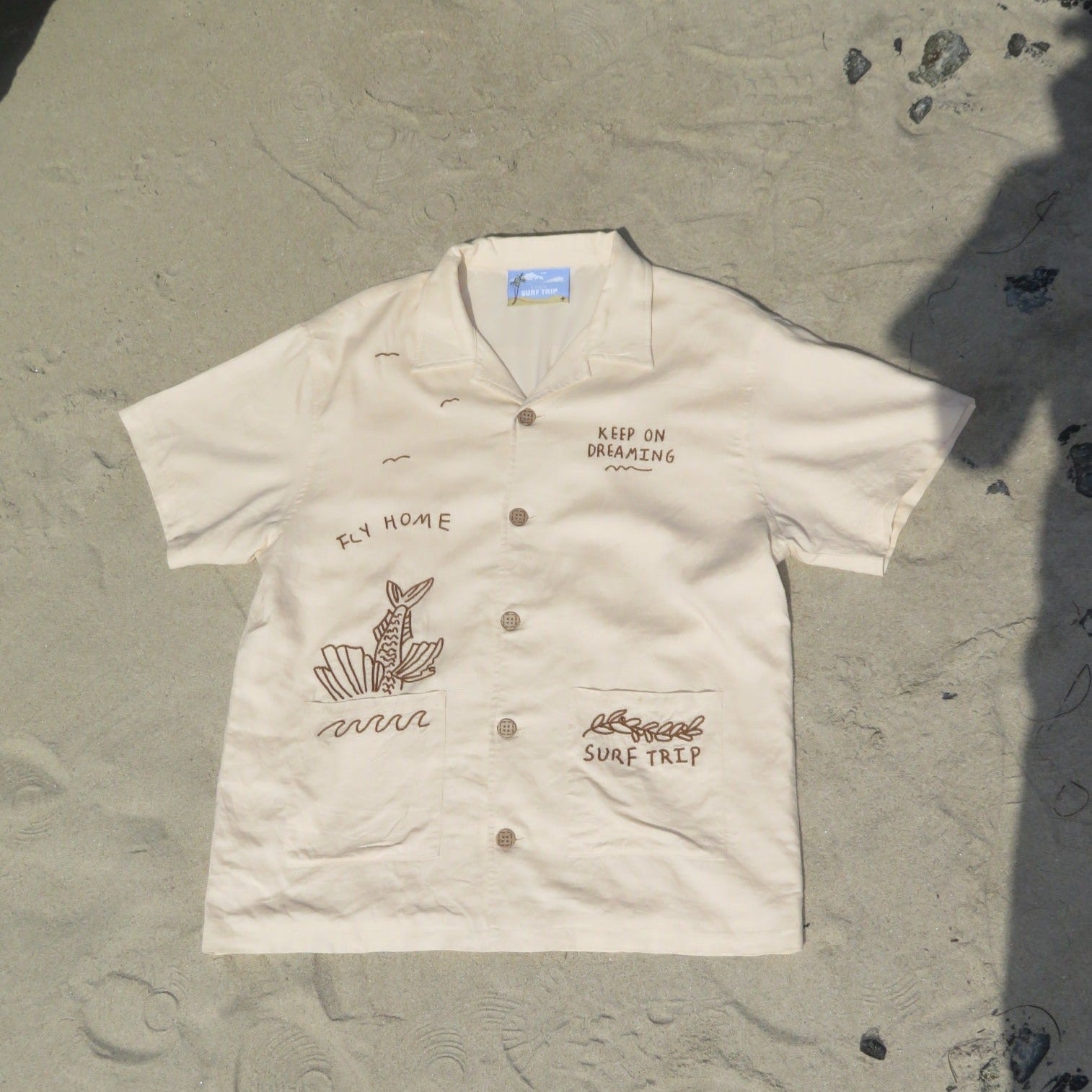 Yacht Day Button Up Cream - Surf Trip Supply